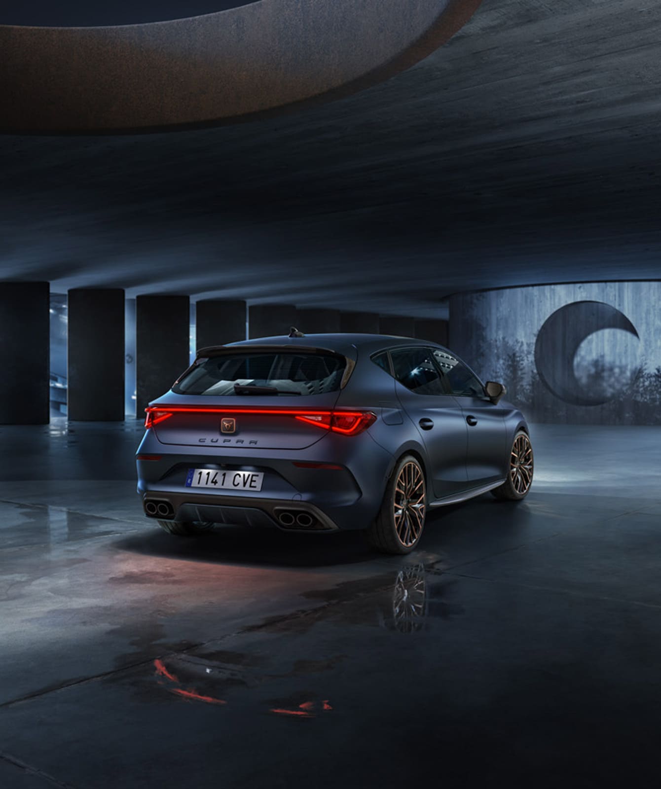 new cupra leon vz cup five doors petrol compact car with cup bucket seats in petrol blue leather