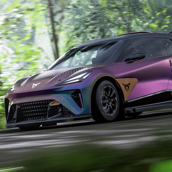 The CUPRA Raval concept car into the virtual world of forza horizon