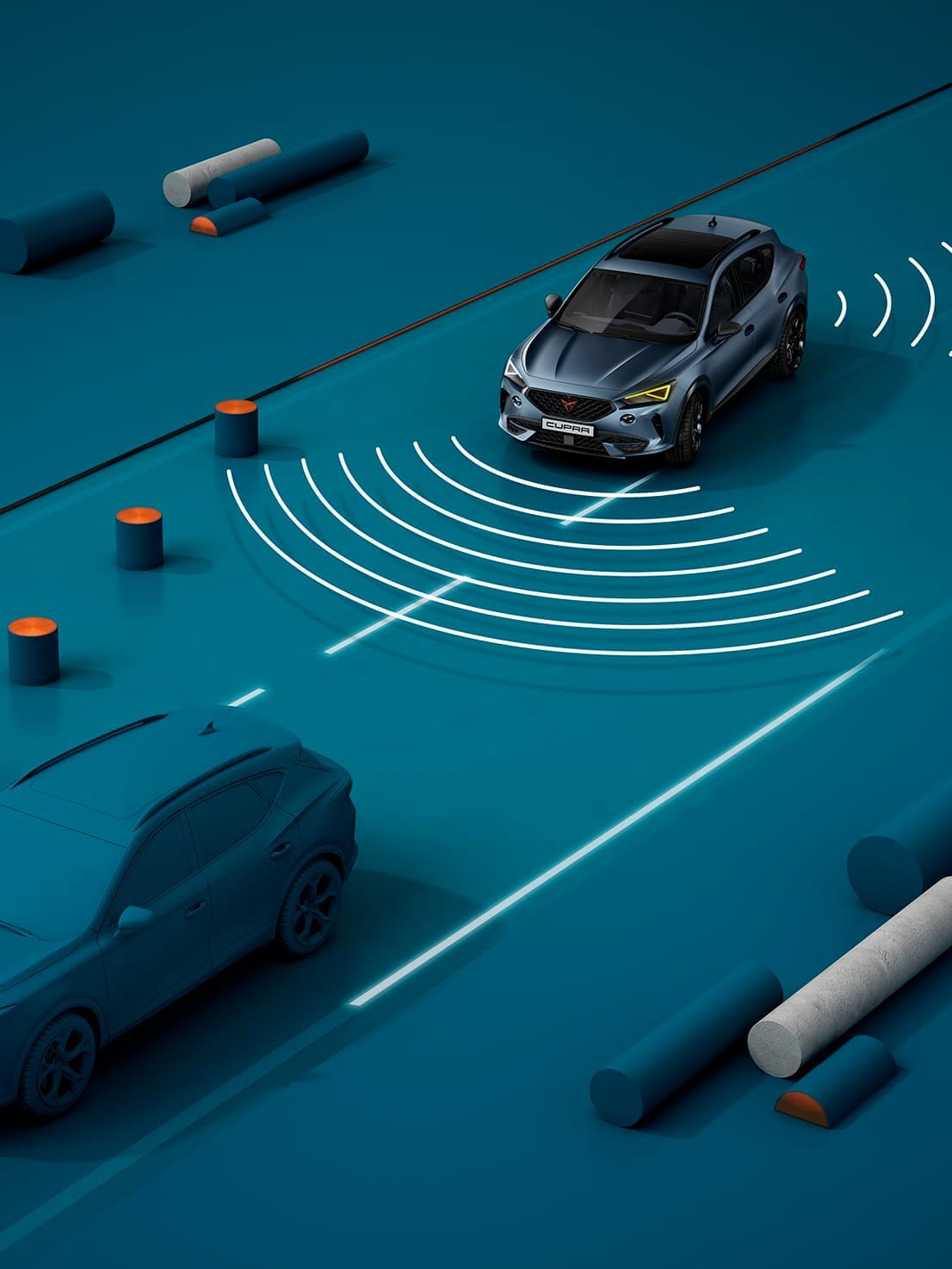 Control de crucero adaptativo del nuevo CUPRA León. Tecnología del coche deportivo compacto.