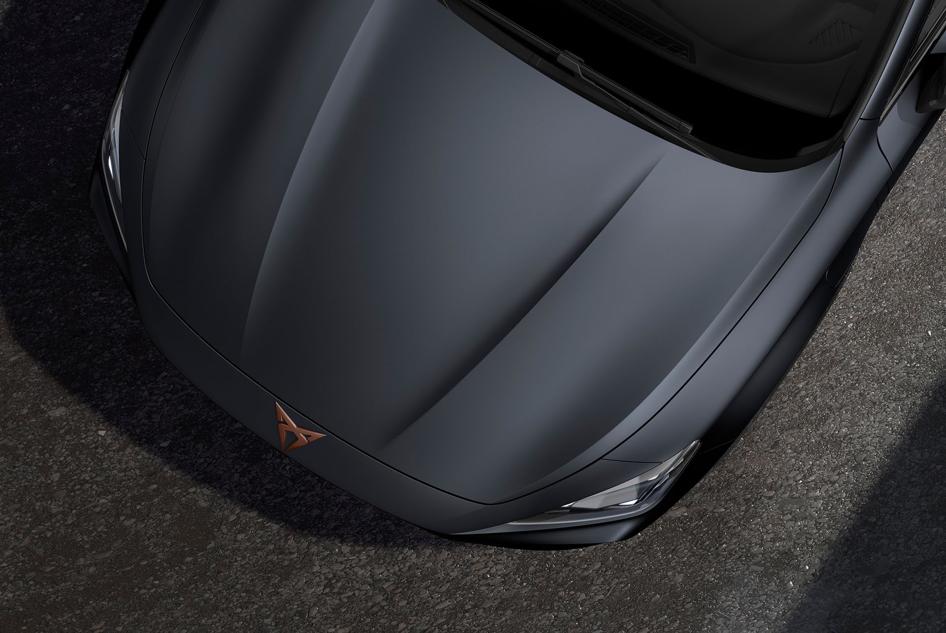 Vista aérea del nuevo CUPRA Formentor SUV crossover 2025 Magnetic Tech mate.