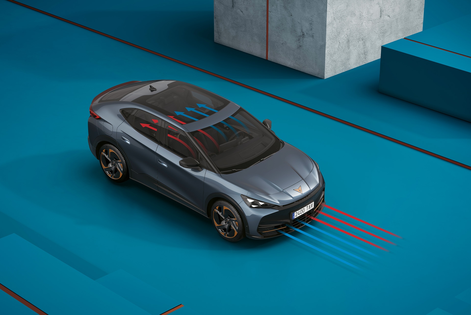 Render del aire acondicionado del CUPRA Tavascan 2025