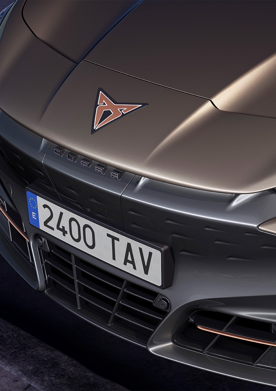 Coche Tavascan 2024 color Atacama Desert, toma ariel