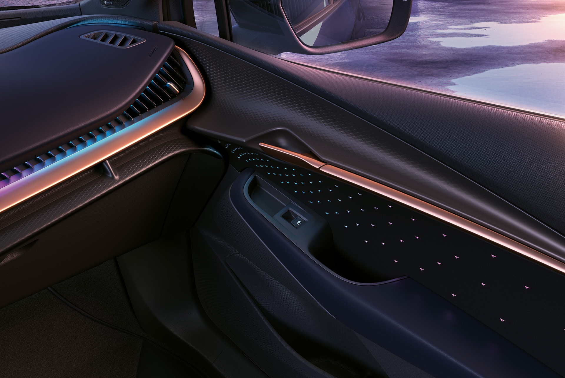 Iluminación ambiental interior del CUPRA Tavascan 2025, copiloto 