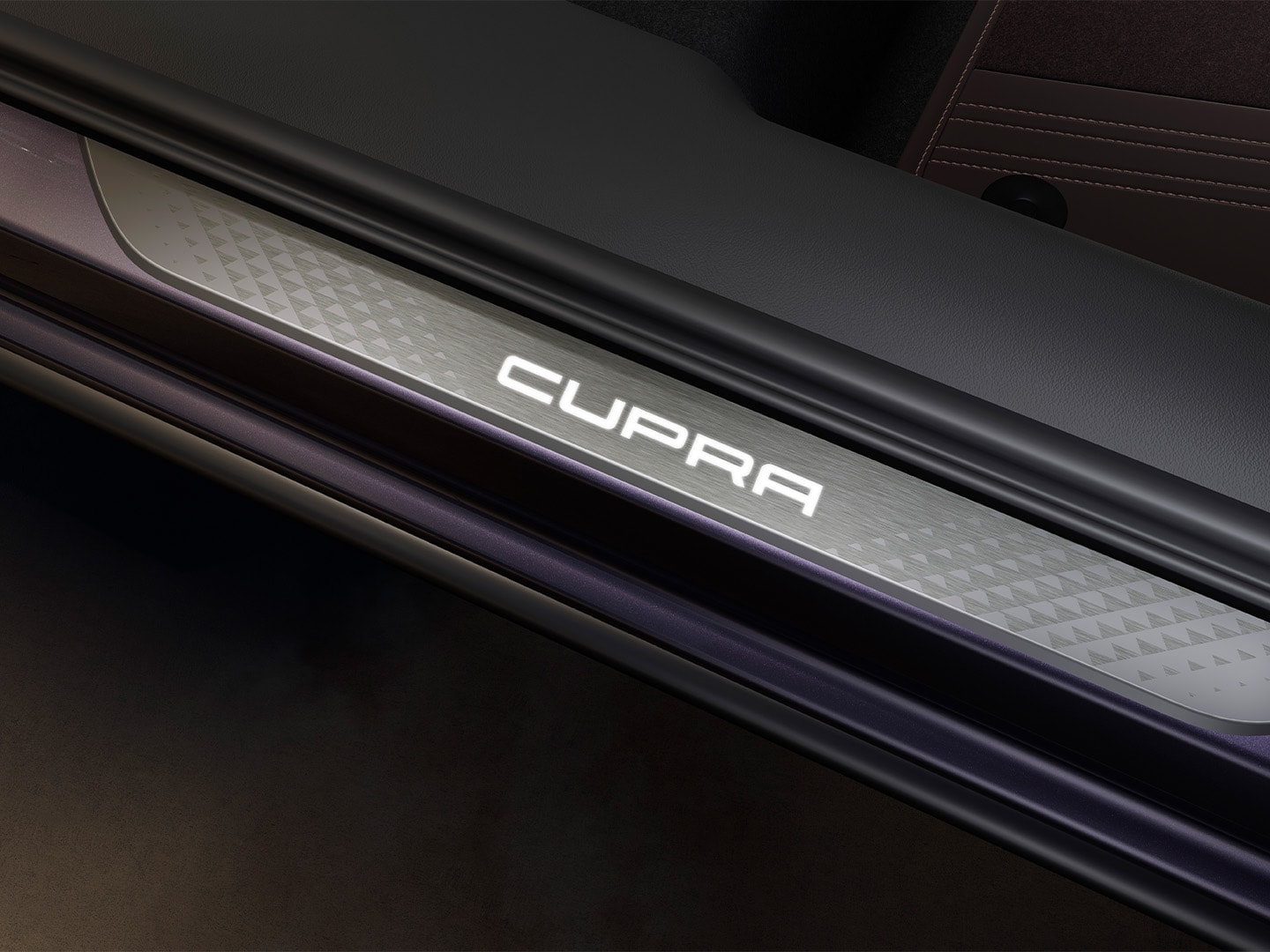 Actualización del equipo Edge, primer plano de los detalles del interior del CUPRA Terramar.