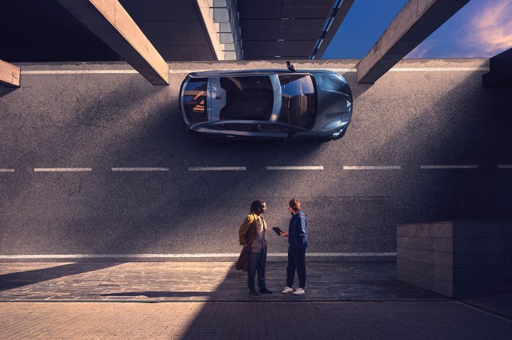 Cupra leon sportstourer with  no mileage restrictions leased via  classical credit, driving in metropolitan  concrete setting