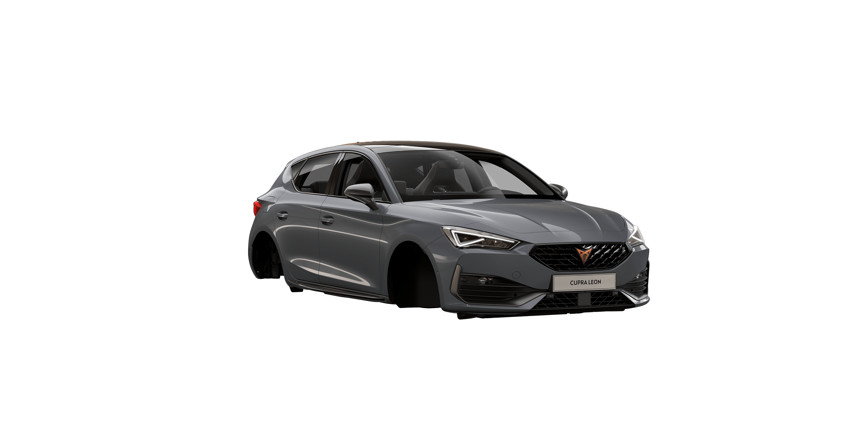 Nuevo CUPRA León cinco puertas híbrido enchufable disponible en color gris graphene.